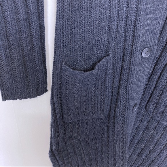 Vintage 90s y2k long cardigan duster navy knit - Picture 4 of 7